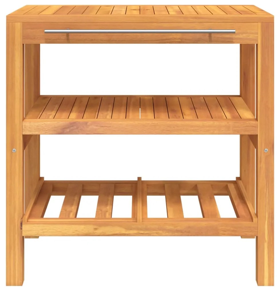 tömör fa fürdőszobai pipereszekrény 2 polccal 74 x 45 x 75 cm