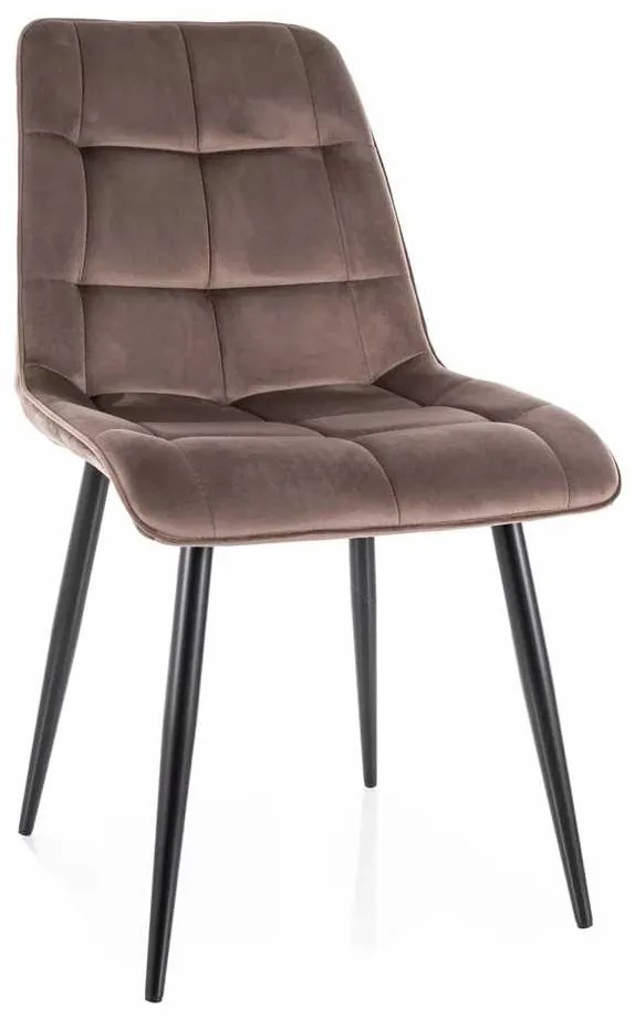 Chic Velvet étkezőszék, cappuccino / fekete