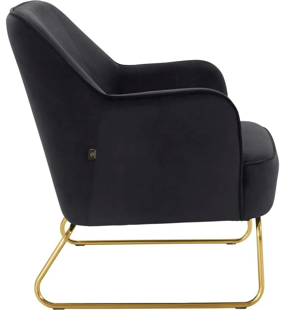 Fekete bársony fotel Joshua - Støraa