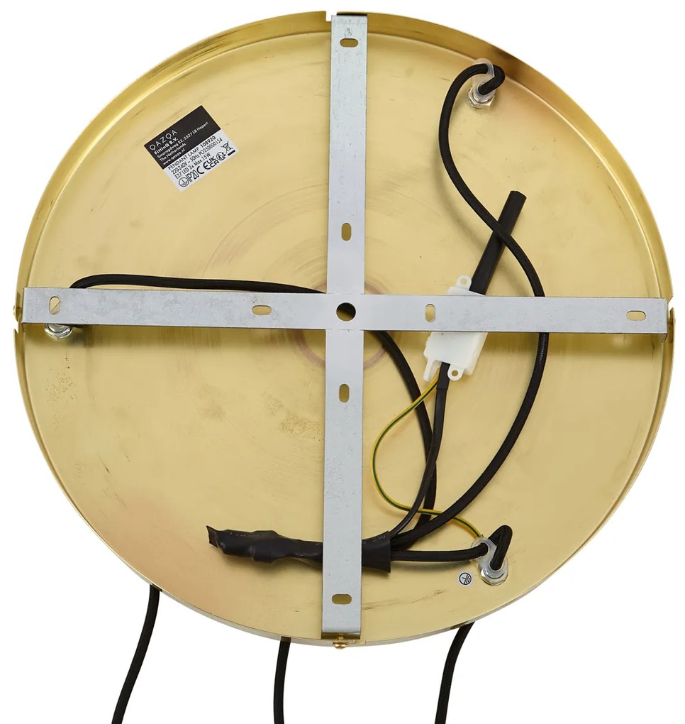 Modern függőlámpa arany borostyánszínű üveggel, 3 égős - Traditional