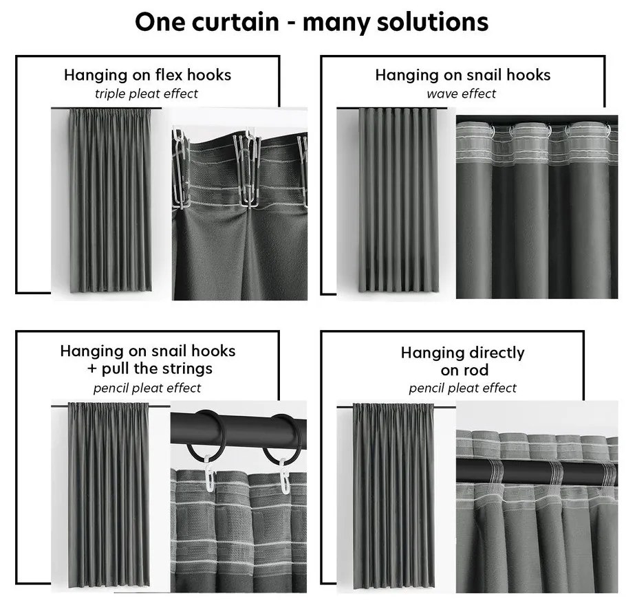 Sötétszürke bársony dimout (részleges sötétítő) függöny 140x270 cm Velto – Filumi