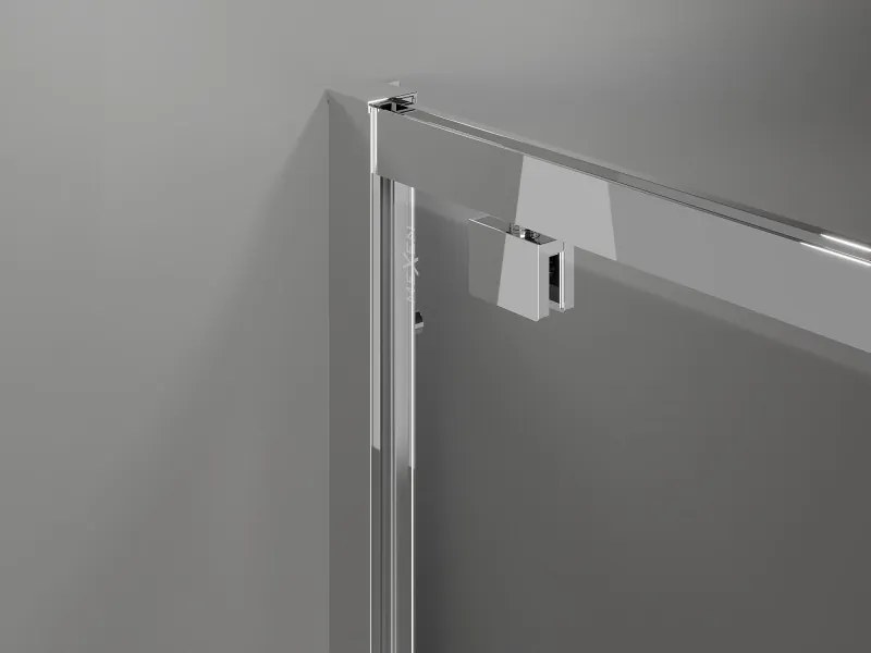 Mexen Exo-BR 90 x 90 cm-es nyitható zuhanykabin, átlátszó, króm - 8181-090-090-01-00