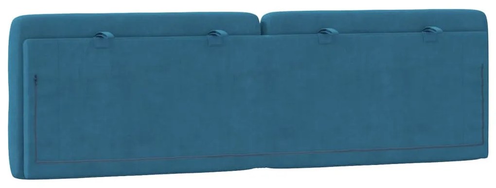 kék bársony fejtámla párna 160 cm