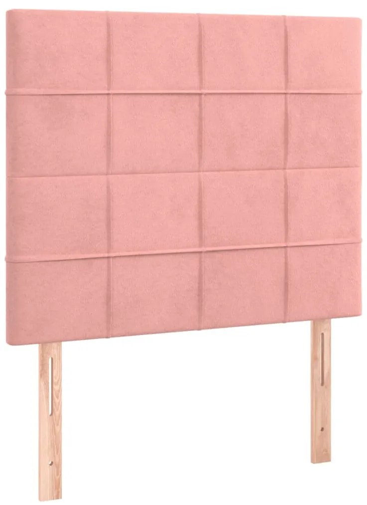 rózsaszín bársony LED-es fejtámla 100x5x118/128 cm