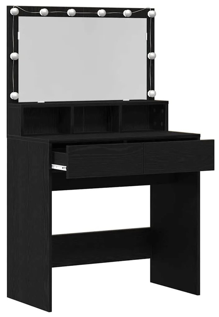 Öltözködőasztal fiókkal Musta tammi 80 x 41 x 134,5 cm Faanyag