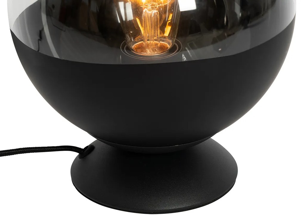 Retro asztali lámpa fekete átlátszó üveggel - Eclipse