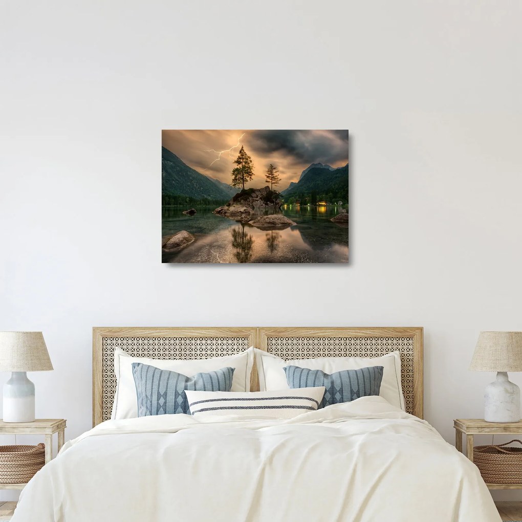 Gyönyörű tájkép (üvegen) (70x50 cm)