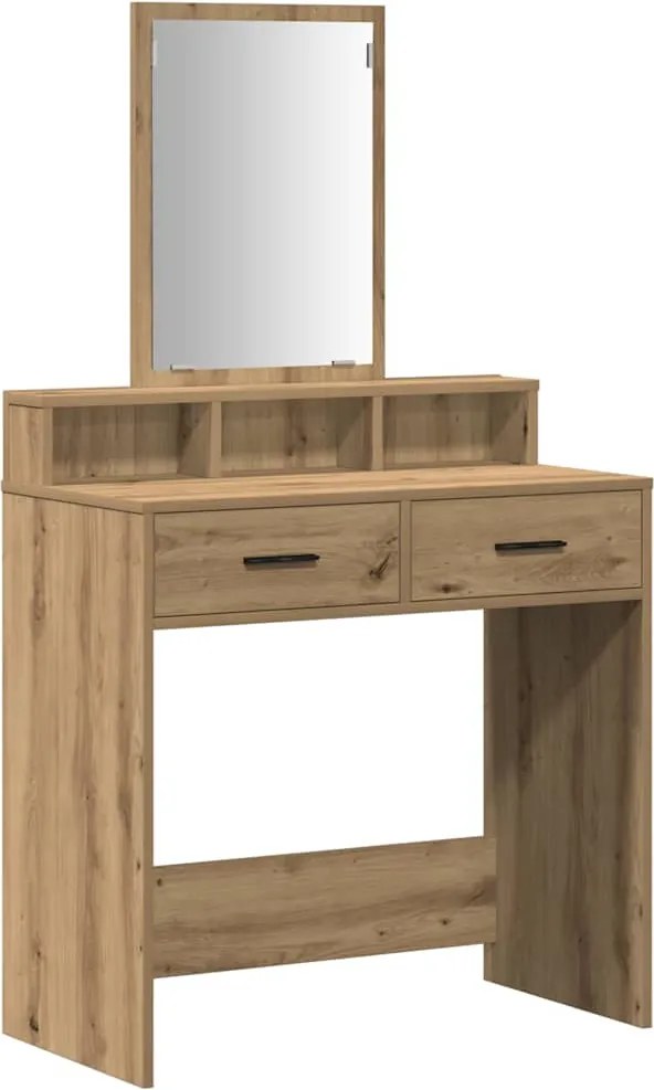 vidaXL Öltözködőasztal fiókkal Artisan tölgy 79 x 41 x 140 cm Faanyag