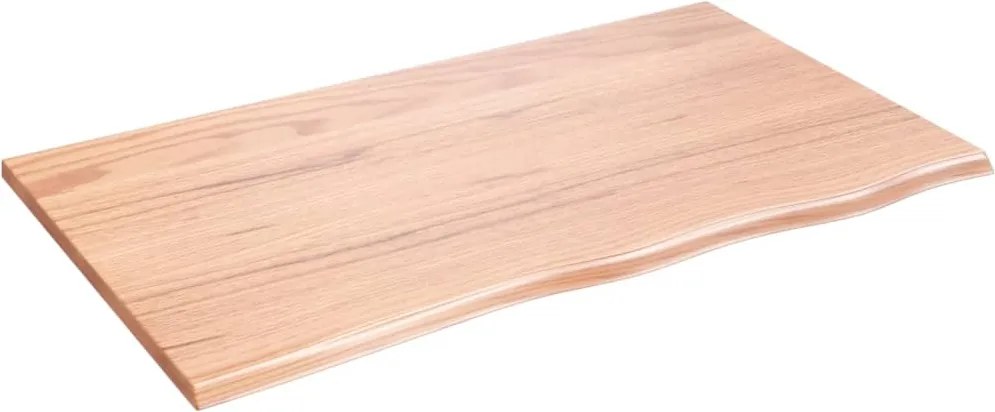 vidaXL világosbarna kezelt tömör tölgyfa asztallap 100 x 60 x 2 cm