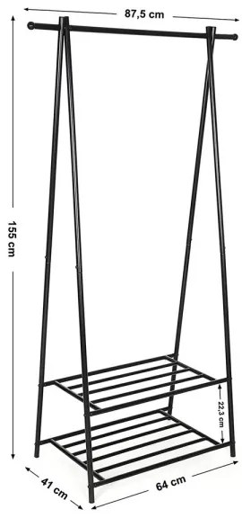 Álló fogas LINEA fekete