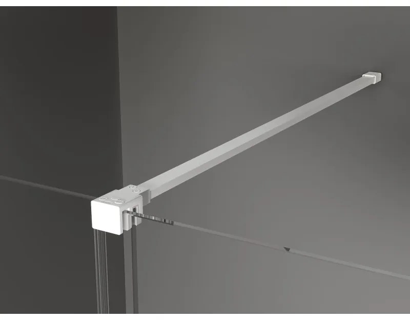 Mexen Velar, tolóajtós zuhanykabin 120 x 80 cm, 8mm szürke üveg, fehér matt, 871-120-080-41-20
