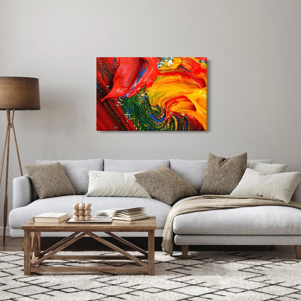 Kép - Kékítő absztrakció ecsettel (90x60 cm)