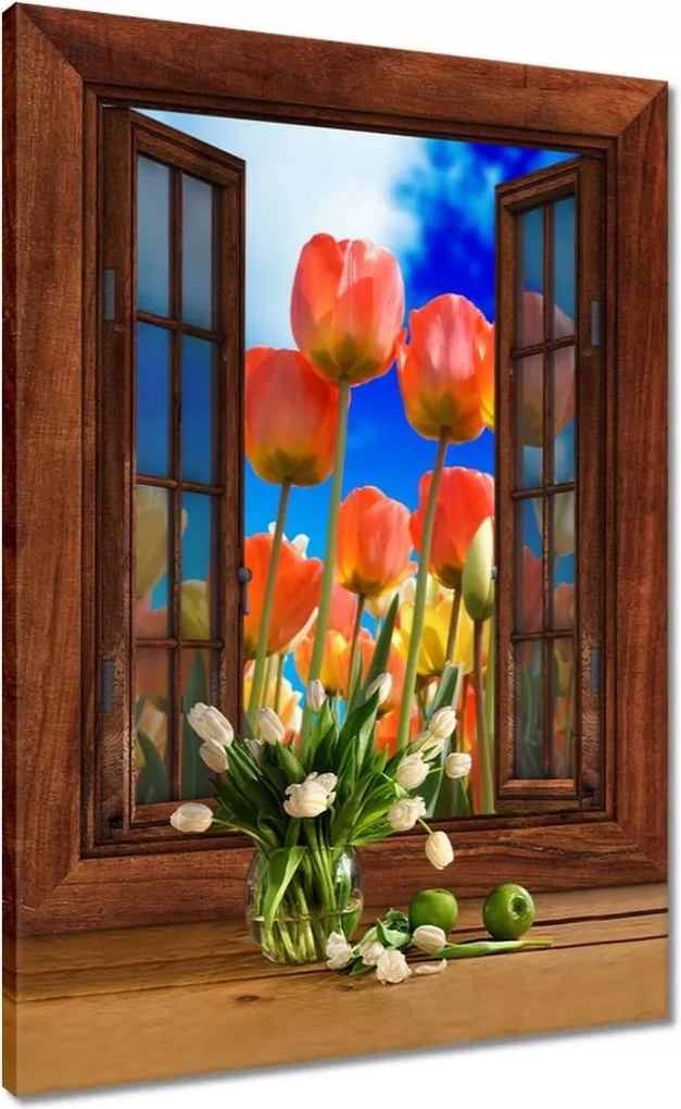 Vászonkép 50x70 Színes tulipánok
