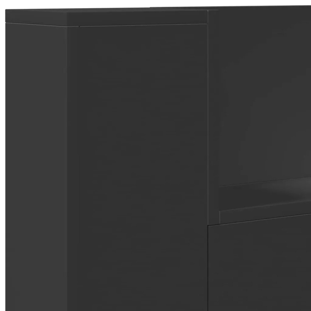 Fejtámla LED -es lámpákkal Fekete 120 x 16,5 x 103,5 cm Faanyag