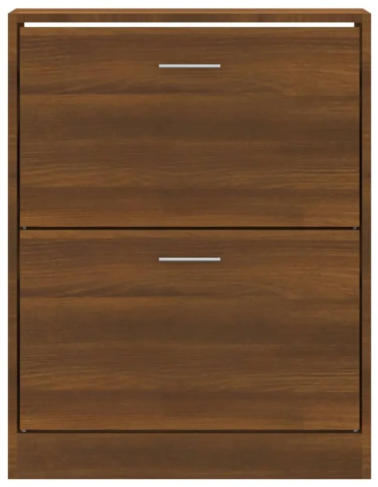 barna tölgyszínű szerelt fa cipősszekrény 63x24x81 cm