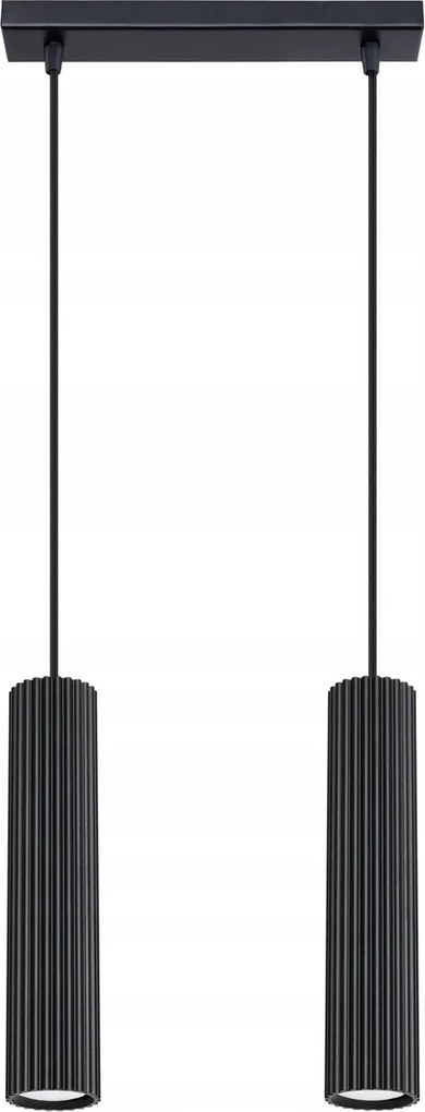 Mennyezeti Függő Lámpa Túlnyúló Tuba Spot 2x GU10 Fekete Karbon 1574 Sollux