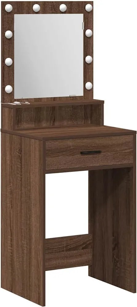vidaXL Öltözködőasztal fiókkal Barna Tölgy 50 x 41 x 135 cm Faanyag