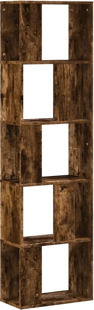vidaXL 5 szintes füstös tölgy szerelt fa könyvespolc 45x23,5x162,5 cm