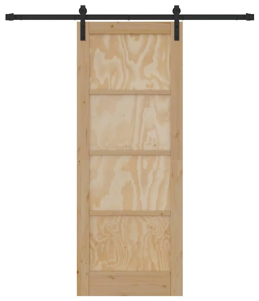 Csúszó Ajtó Természetes és fekete 78 x 202 cm