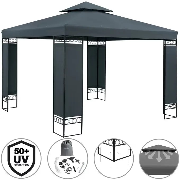Deuba Lorca kerti pavilon 3x3 m - antracit