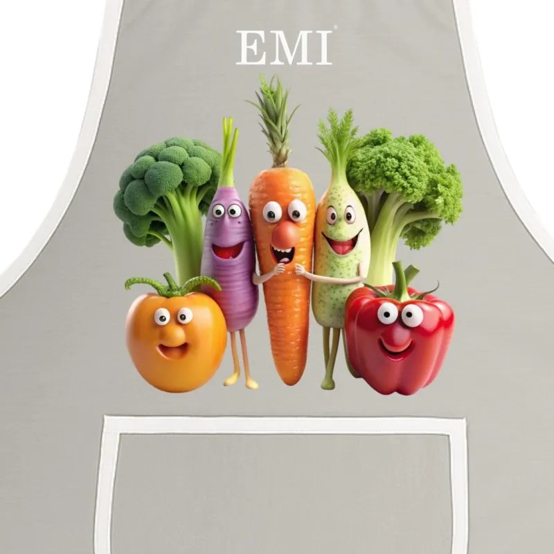 EMI Happy Veggie konyhai kötény, Szürke