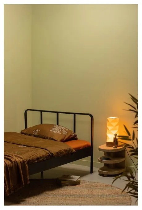 Fekete fém egyszemélyes ágy ágyráccsal 120x200 cm Mees – WOOOD