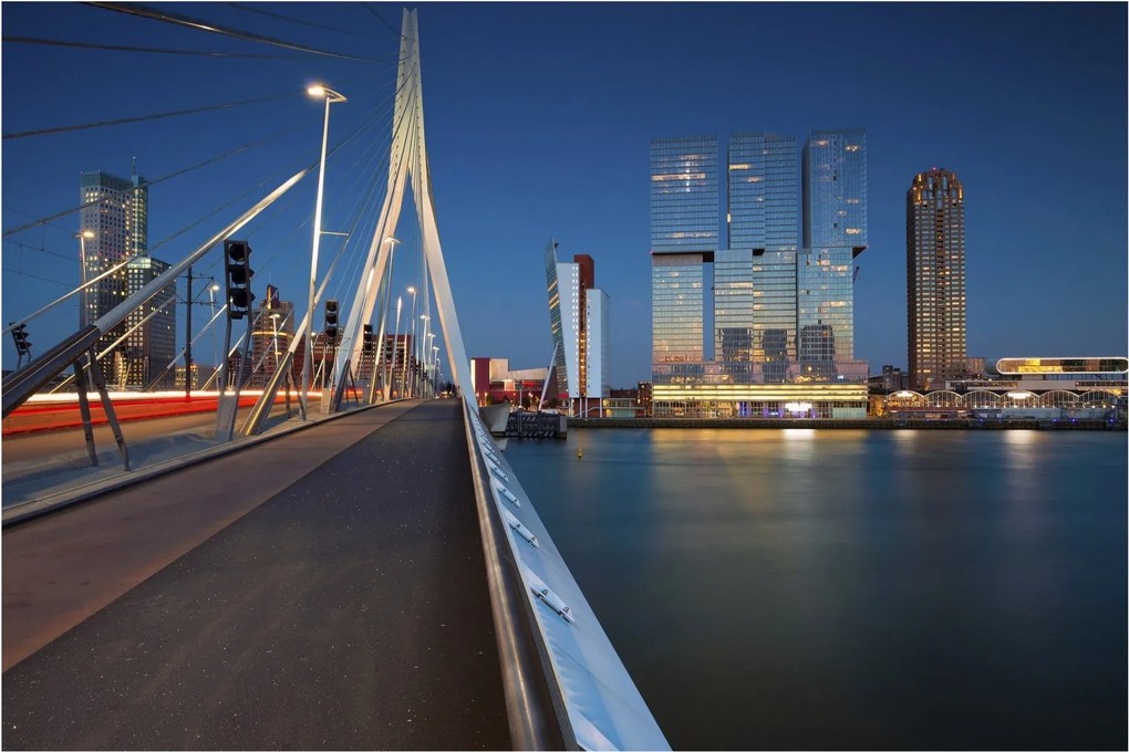 Kép - Alkonyat Rotterdamban, Hollandia (90x60 cm)