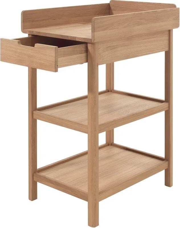 Natúr színű tölgyfa pelenkázó asztal pelenkázó feltéttel Forrest – Vipack