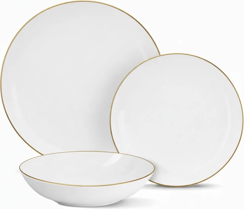 Porcelán Tányér Szett Étkezési Tányér 18db-os Aurea Mintás