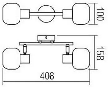 Redo 04-484 - Spotlámpa AMBER 2xE14/28W/230V