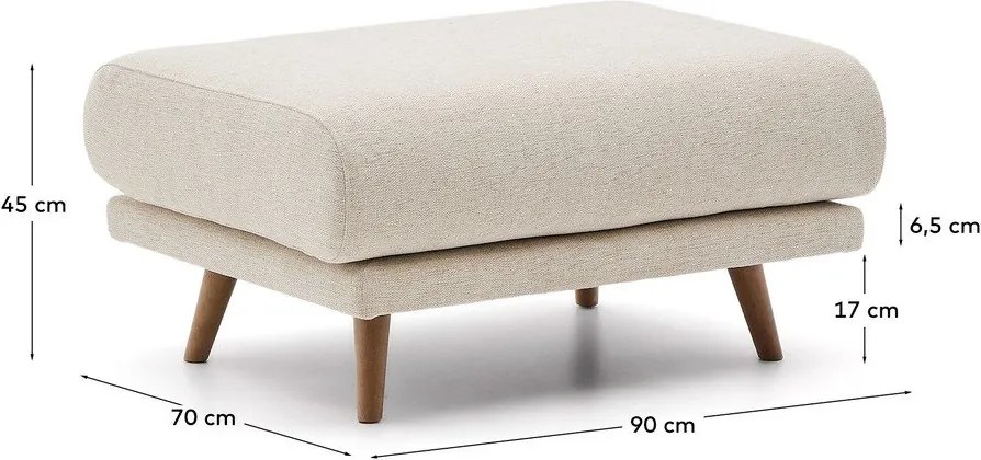 Bézs zsenília lábtartó Karin – Kave Home