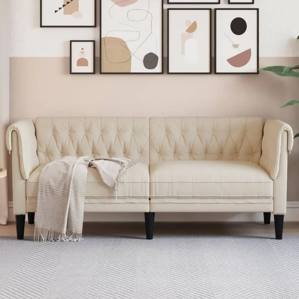 2 személyes vászon Chesterfield kanapé