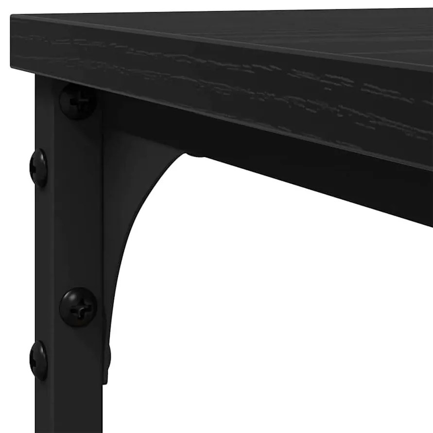 Oldal asztal polcokkal Musta tammi 50 x 35 x 52 cm Faanyag