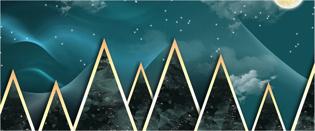 Kép - telihold az arany hegyek felett (120x50 cm)