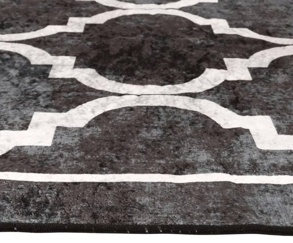 fekete-fehér mosható csúszásgátló szőnyeg 80 x 300 cm