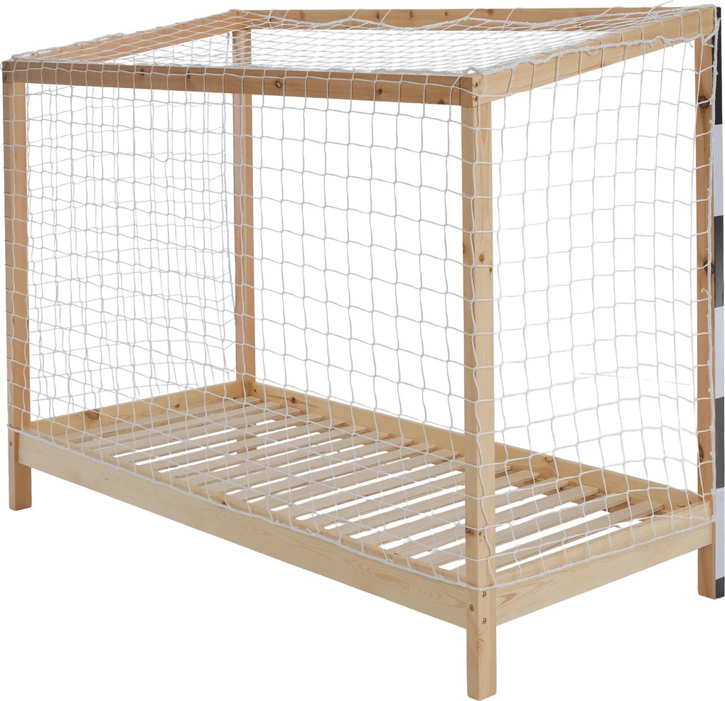 Montessori ágy, természetes/fehér/fekete, 90x200, FUTAL