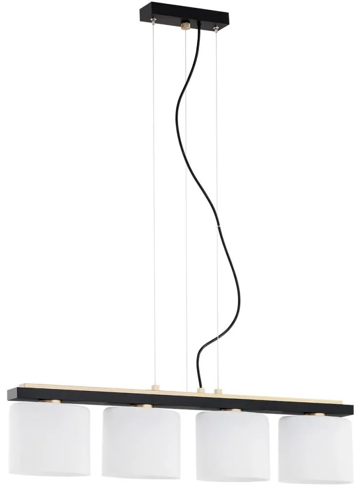 Argon 1814 - Csillár zsinóron CANOA 4xE27/15W/230V fekete