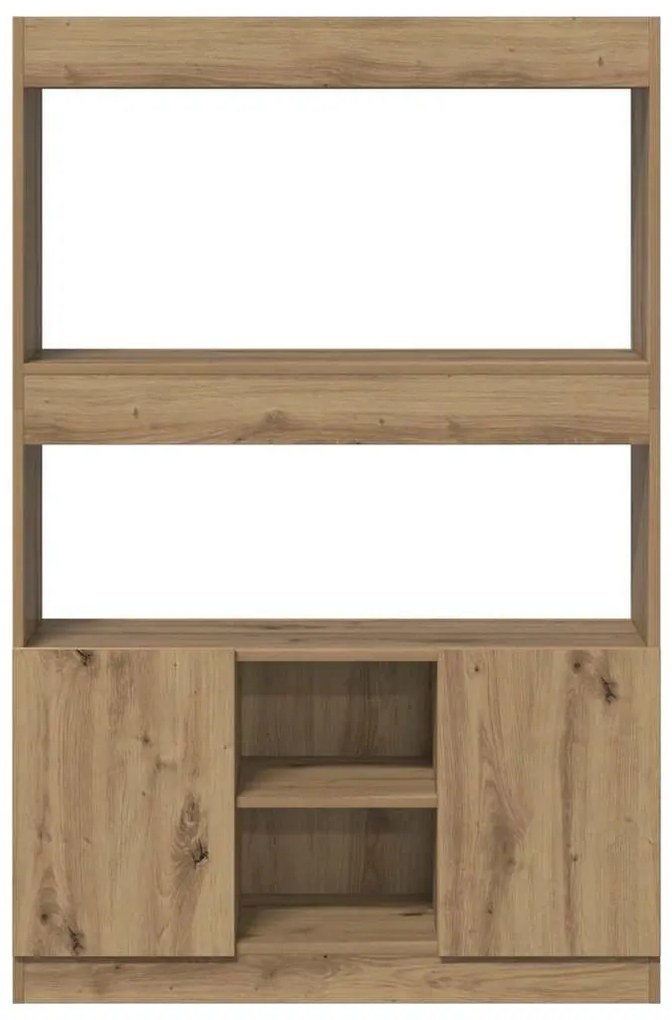 kézműves tölgy színű szerelt fa magasszekrény 92 x 33 x 140 cm