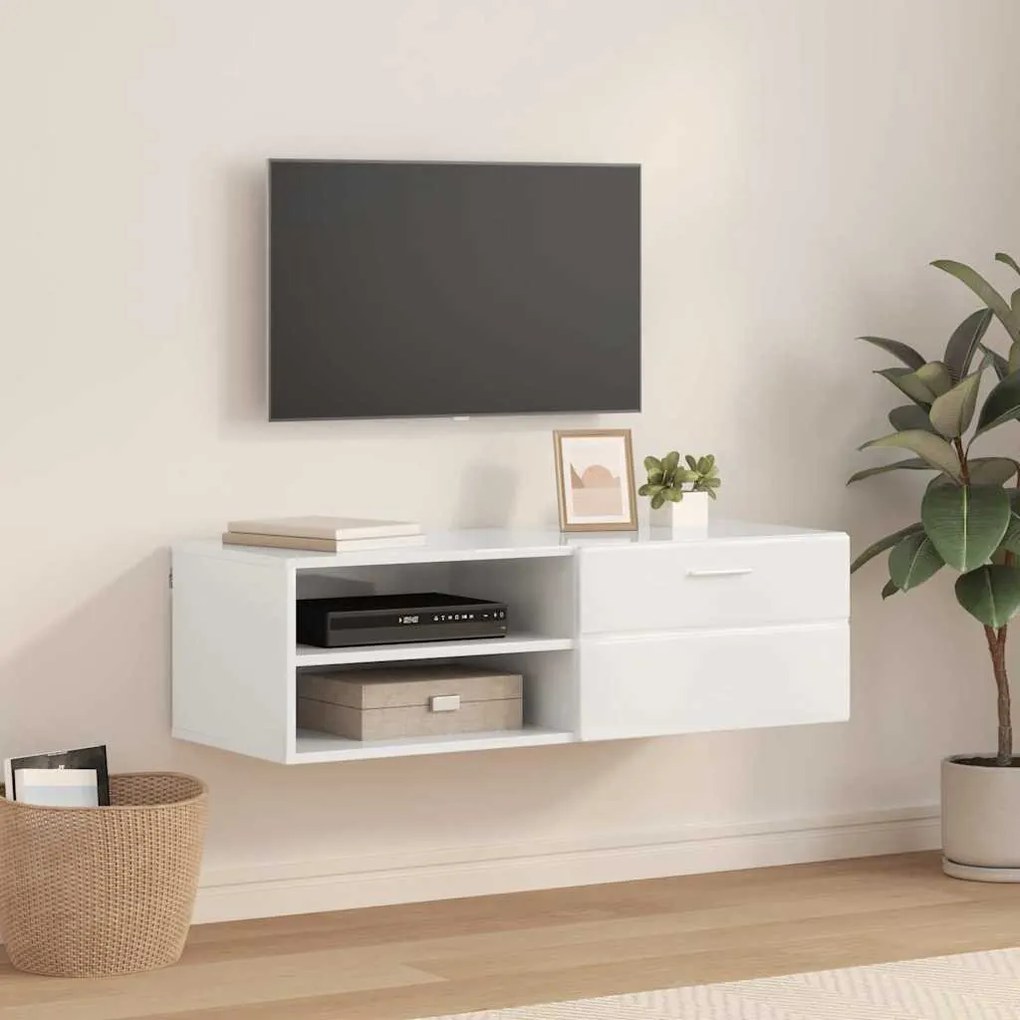 TV szekrény fiókkal Beton szürke 100.5 x 39 x 30 cm Faanyag