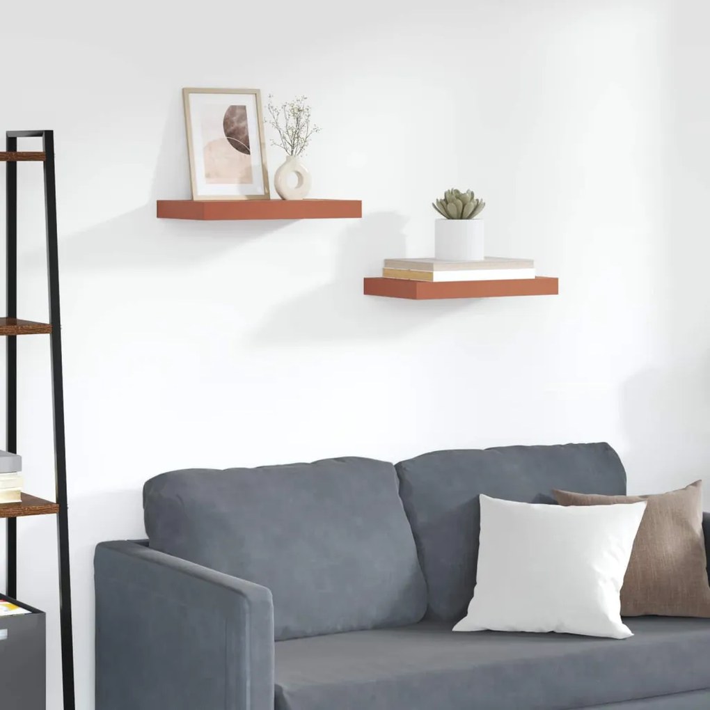 vidaXL Falpolc Falra szerelhető 2 pcs Piros 40 x 23,5 x 4 cm Faanyag