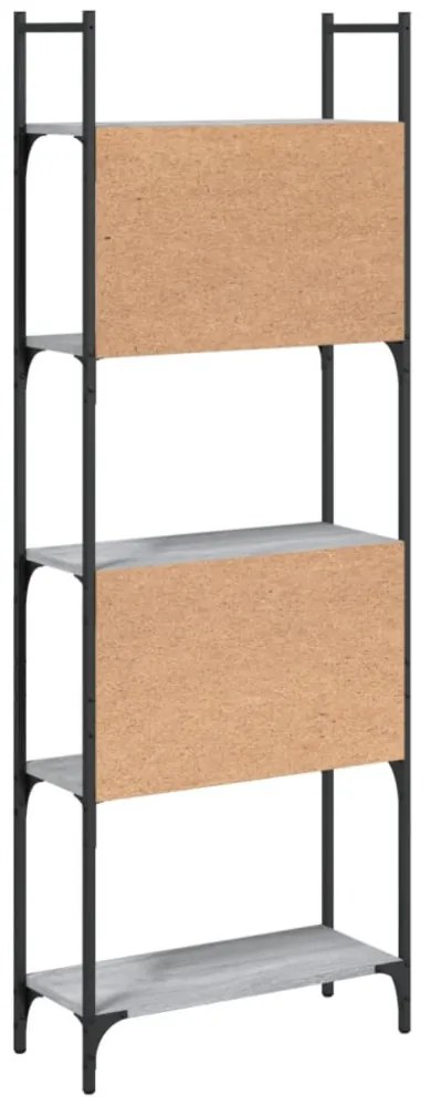5 szintes szürke sonoma szerelt fa könyvespolc 60,5x24x166,5 cm