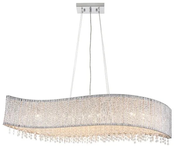 Endon 81979 - GALINA drótkábelre függesztett kristály csillár, 8xG9/25W/230V, fényes króm