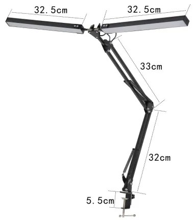 Csíptetős LED asztali lámpa 2xLED/10W/230V 2800-6800K