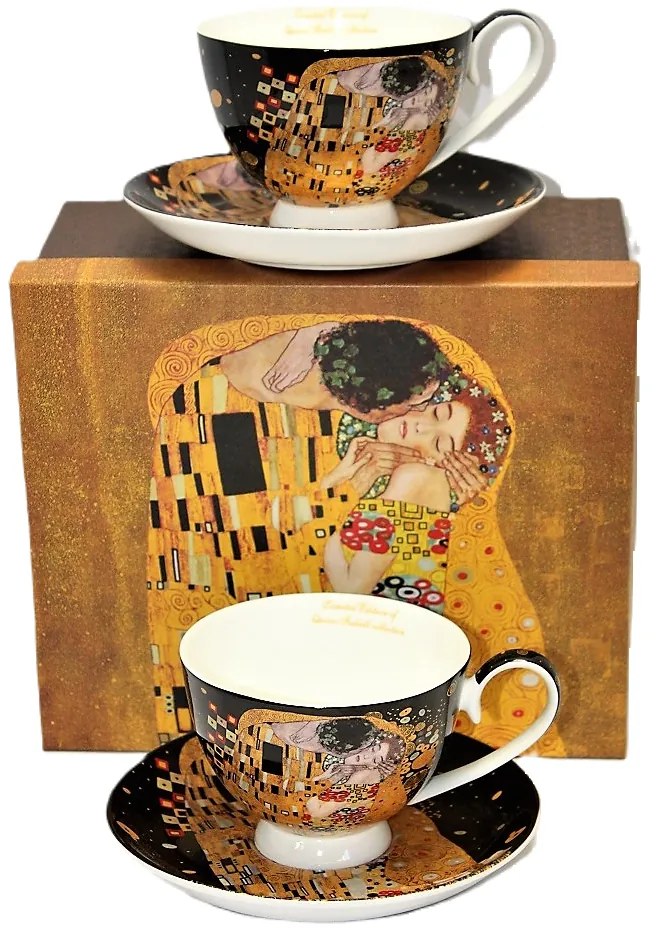 Gustav Klimt porcelán csésze aljjal 2 személyes 250 ml A Csók