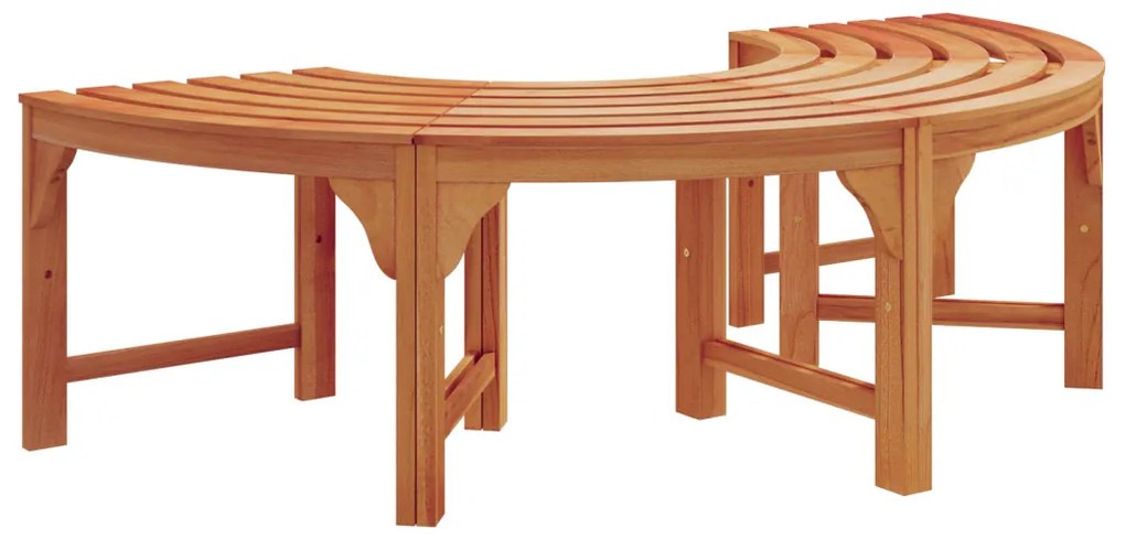 Kültéri Fa Pad Félkör 160 cm Tömör Eukaliptusz