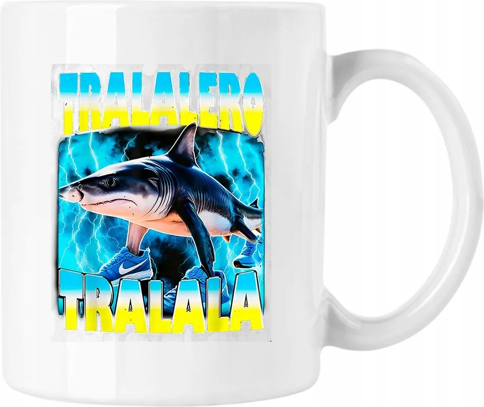 Bögre tralalero tralala cápa brainrot 2 fehér 330ml