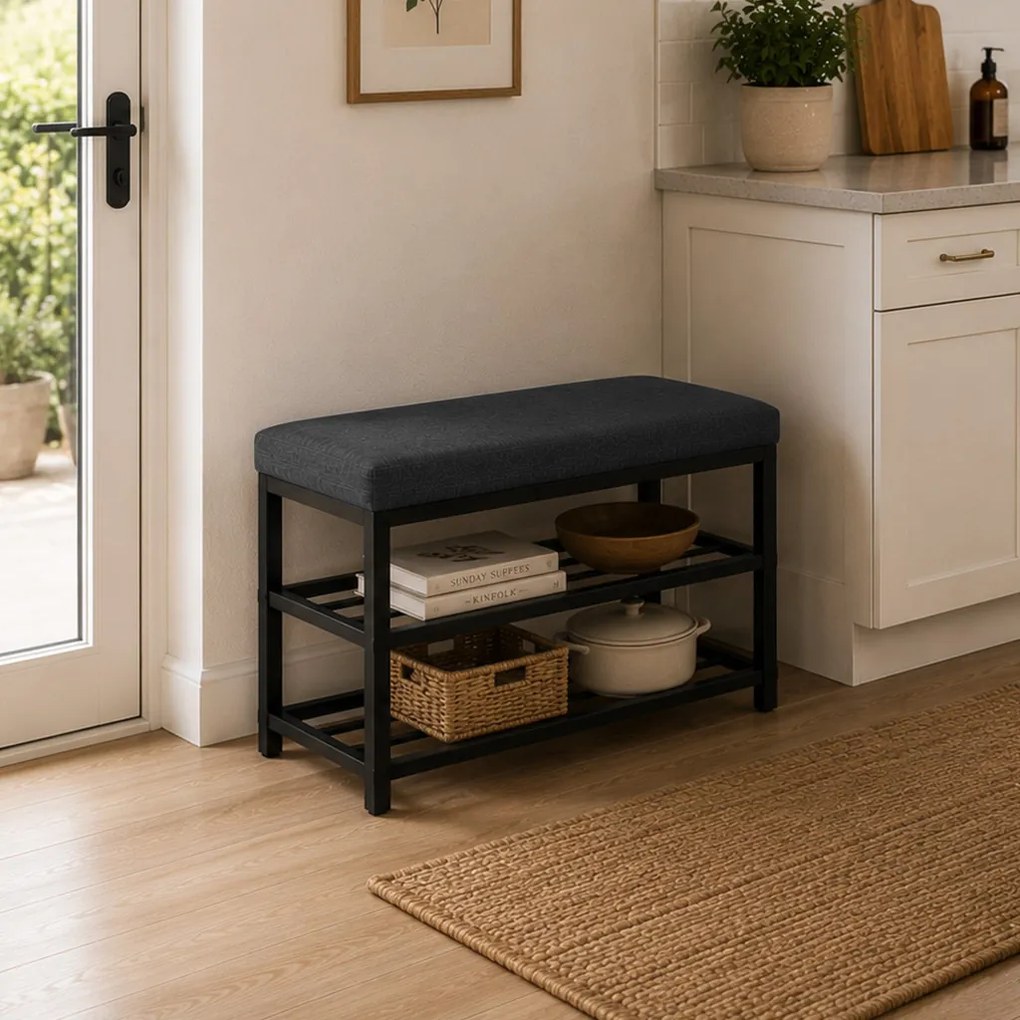 Lotus fém cipőtároló pad, 30 cm