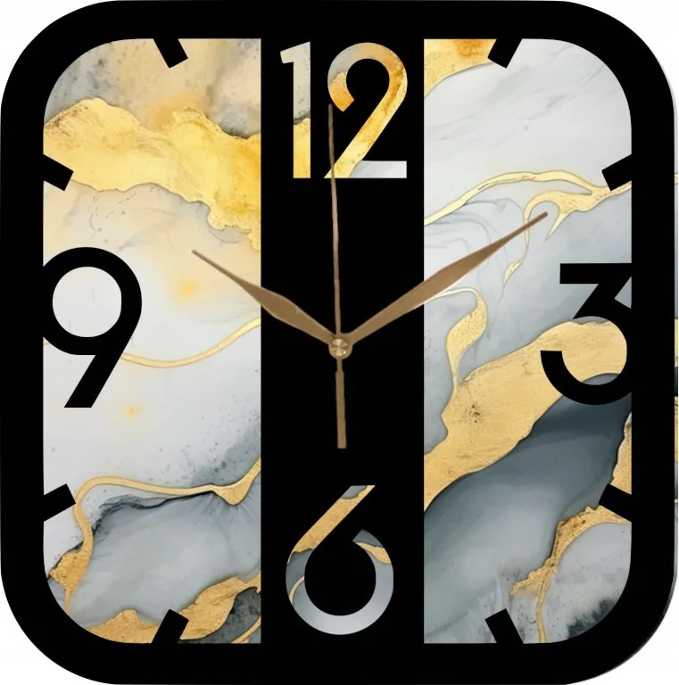 Falióra 35 cm Dekoratív Nappali Szürke-arany márvány