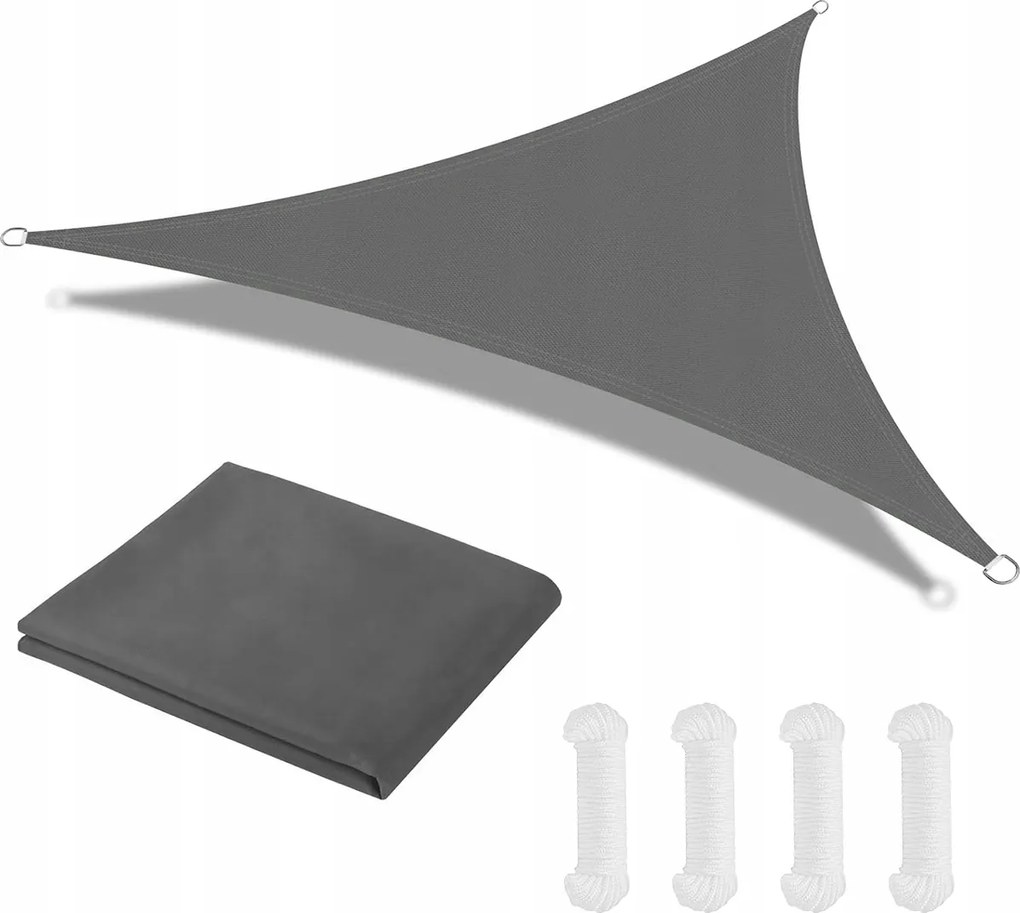 Napvitorla Háromszög alakú Kerti Terasz Vízálló 3x3x3 Szürke