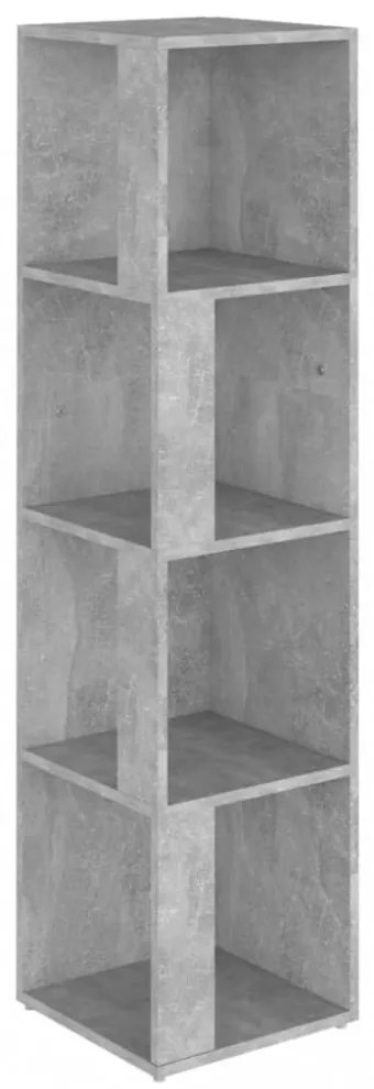 betonszürke szerelt fa sarokszekrény 33 x 33 x 132 cm